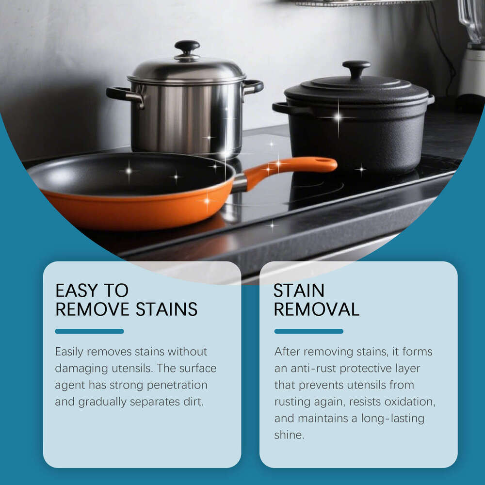 JUE FISH Pot Bottom Remove Black Stain Restore Cookware Gloss Dissolve Grease Cleaning Paste S260202