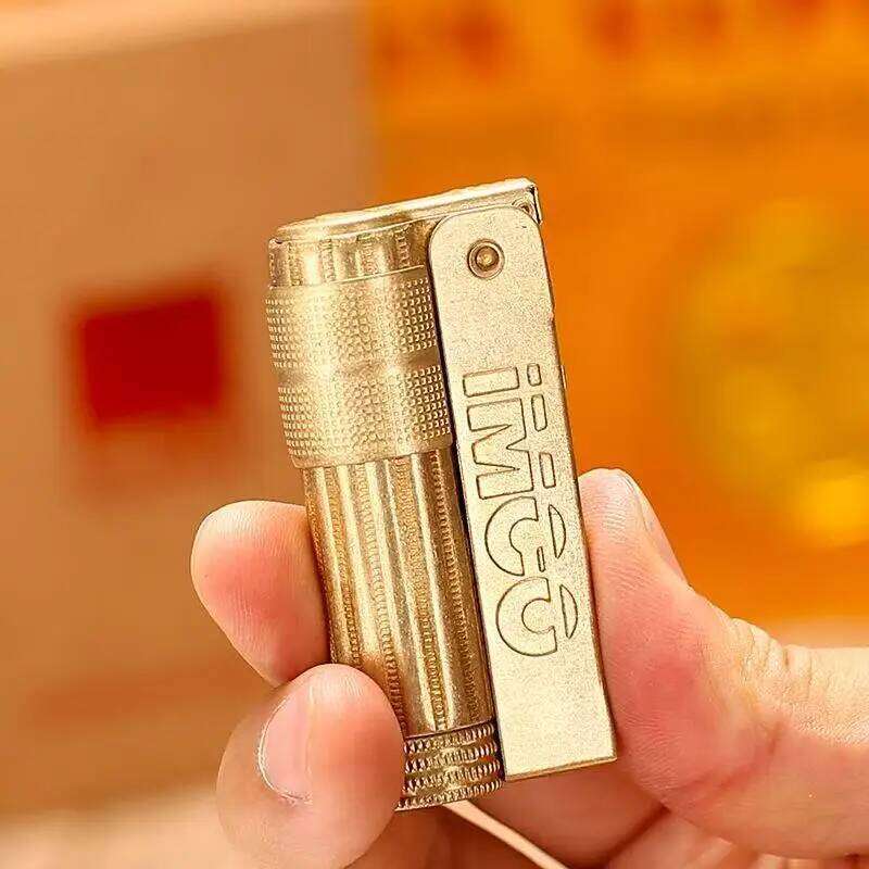 Original IMCO Old Gasoline Flint Windproof Stainless Steel Cigarette Petrol Oil Lighter Inflated Gadgets Man W260202