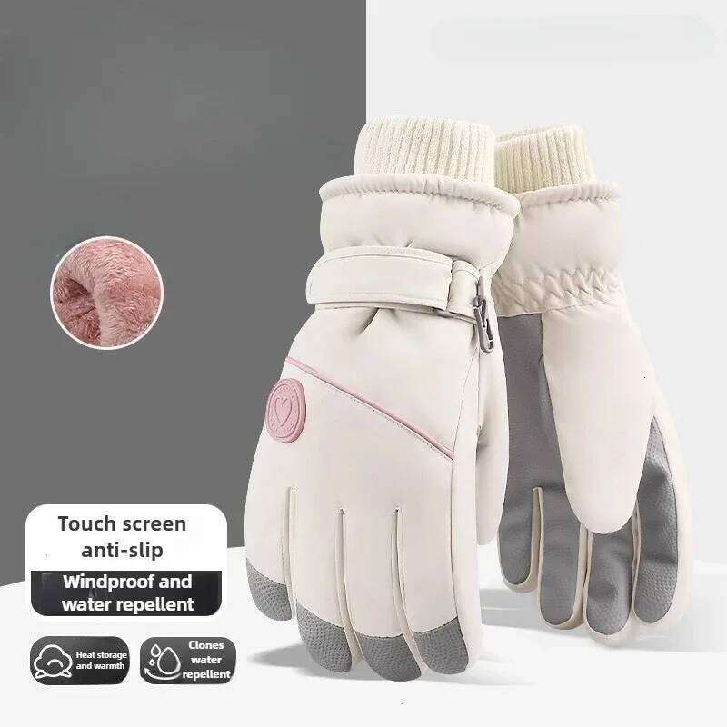 2025 New Style Winter Ski Gloves Fashionable Wool Lined Thick Warm Cold-Resistant Touchscreen Compatible for E-Bike Cycling XJ260202