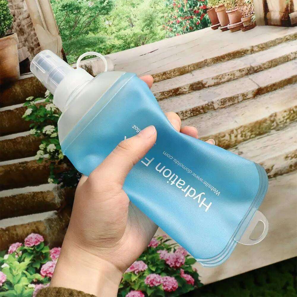 Climbing TPU Folding Soft Flask Blue Sport Bag Collapsible Water Bottle 500ML 250ML 150ML Z260202