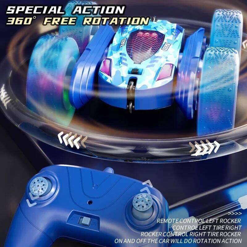 Stunt Car Double Sided Flip 2.4G Remote Control Drifting Cars Rotation Rc Off Road Vehicle with Light Children Xmas Gift Y260131