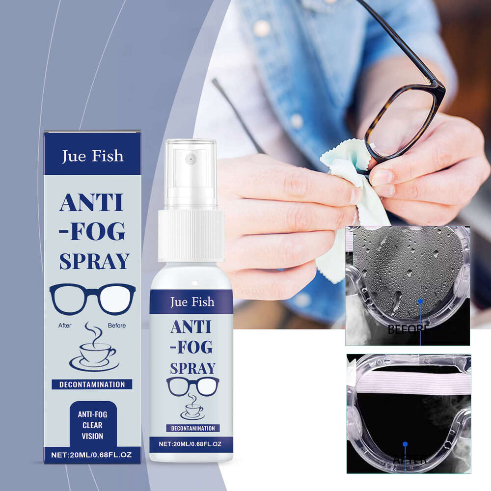 JUE FISH Anti-Fog Spray Glasses Anti-Fogging Cleaner Lenses Clear Vision Waterproof Portable Defogger S260202