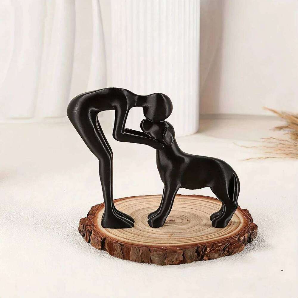 Abstract art companionship! Interactive human pet figurines for home and office decor. Y260202