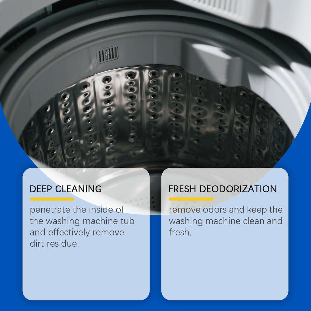 JUE FISH Machine Powder Stain Descaling Odor Removal Cleaning for Drum and Pulsator Washing Machines S260202