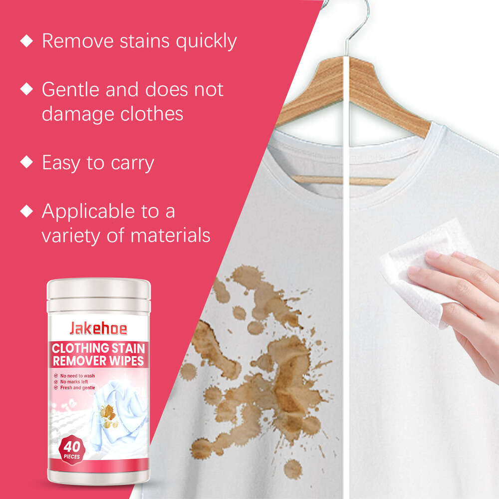 Jakehoe Clothes Wipes Grease Removal Gentle Cleaning Whitening Color Protection Stain Remover S260202