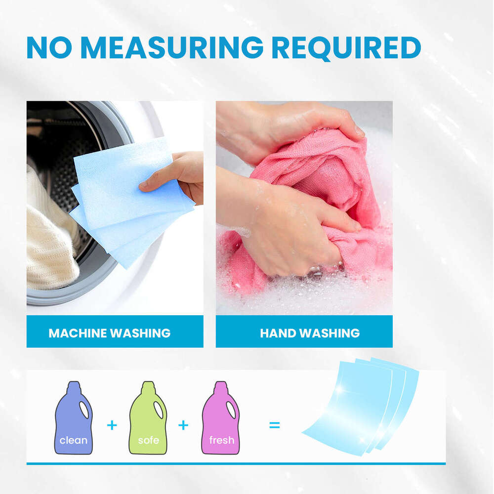 Jue-Fish Deep Clean Clothes Remove Oil Stains Long-lasting Fragrance Laundry Cleaning Sheets S260202