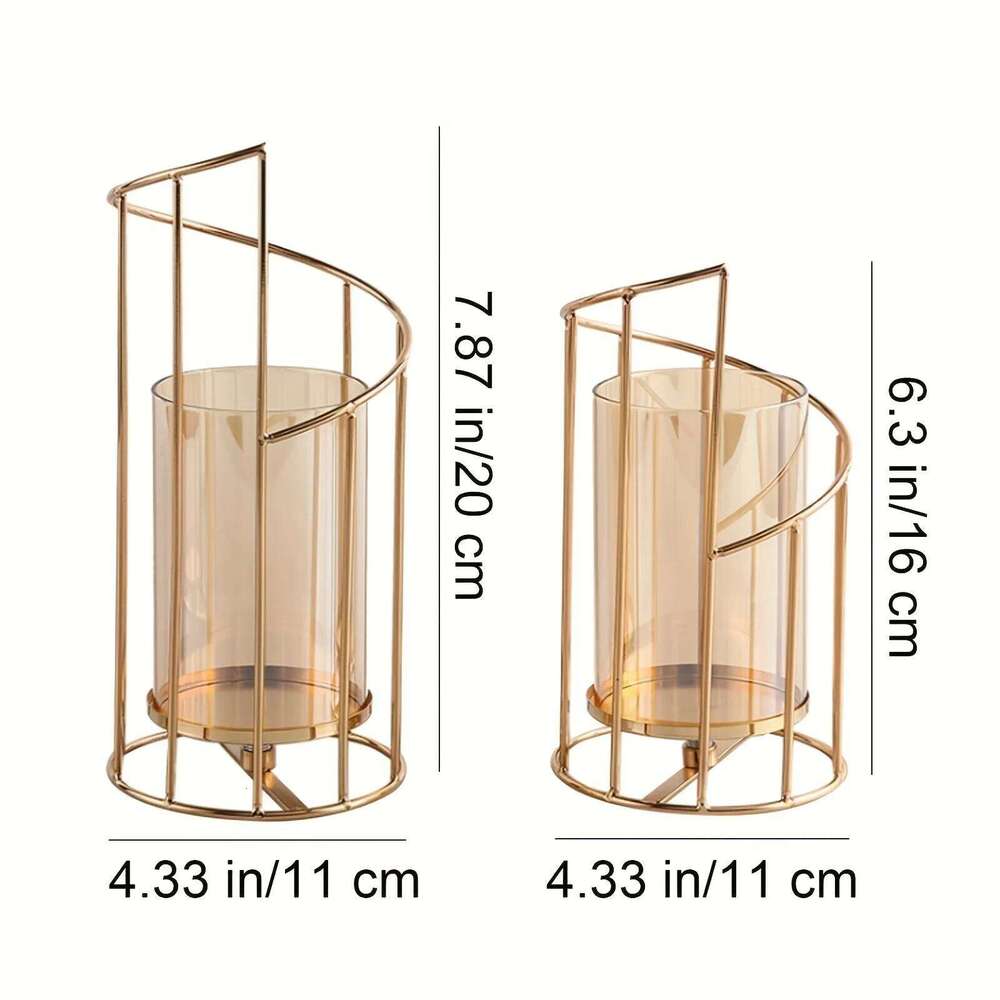 1Pcs Golden Metal Wire Candle Holder Home Decor and Table Centerpieces - Spiral Design for Tea Light Tree Candles Y260131