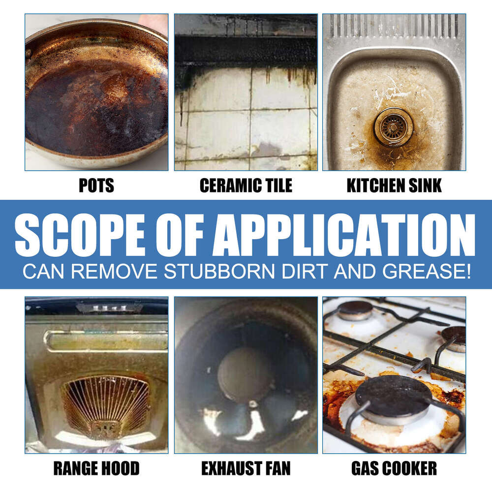 Jue-Fish Foam Kitchen Stove Range Hood Grease Stain Remover Cleaner S260202