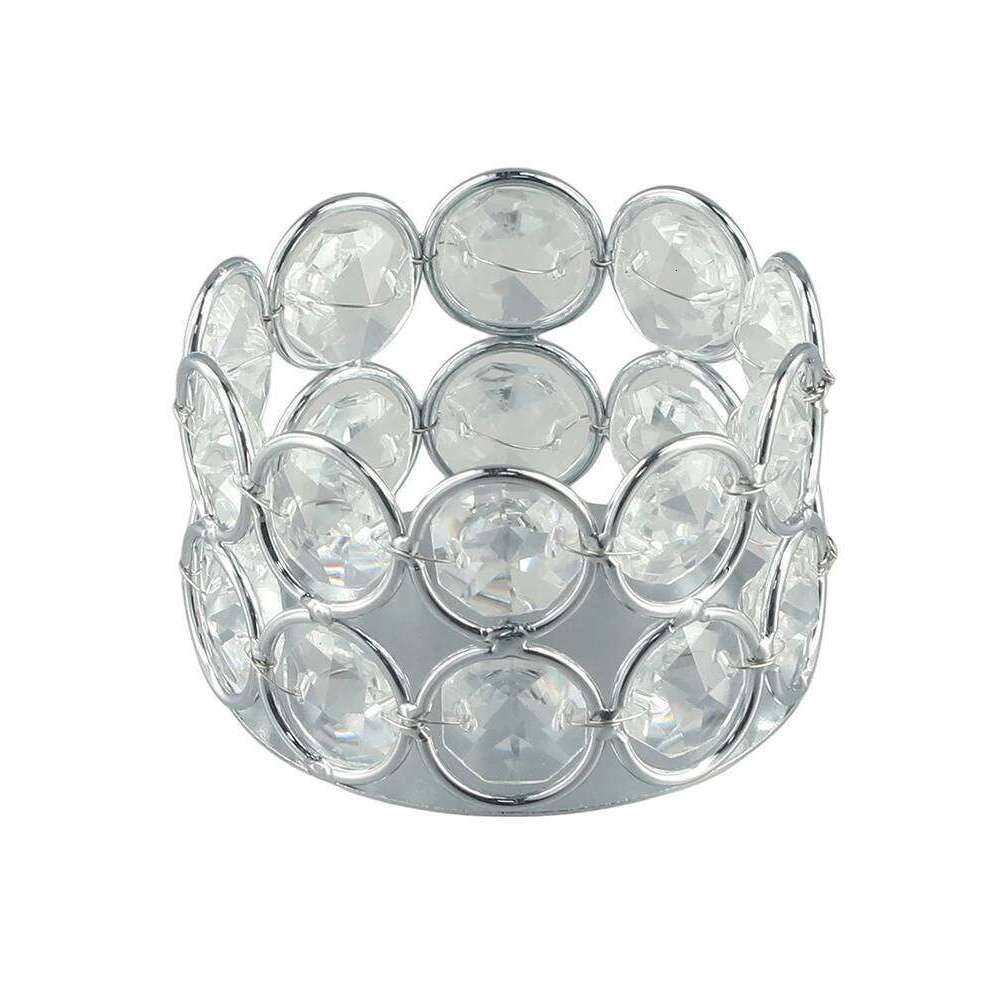 Crystal Tealight Candle Lantern Holders For Wedding Party Gold Silver Candlesticks Dinner Table Home Decors Y260131