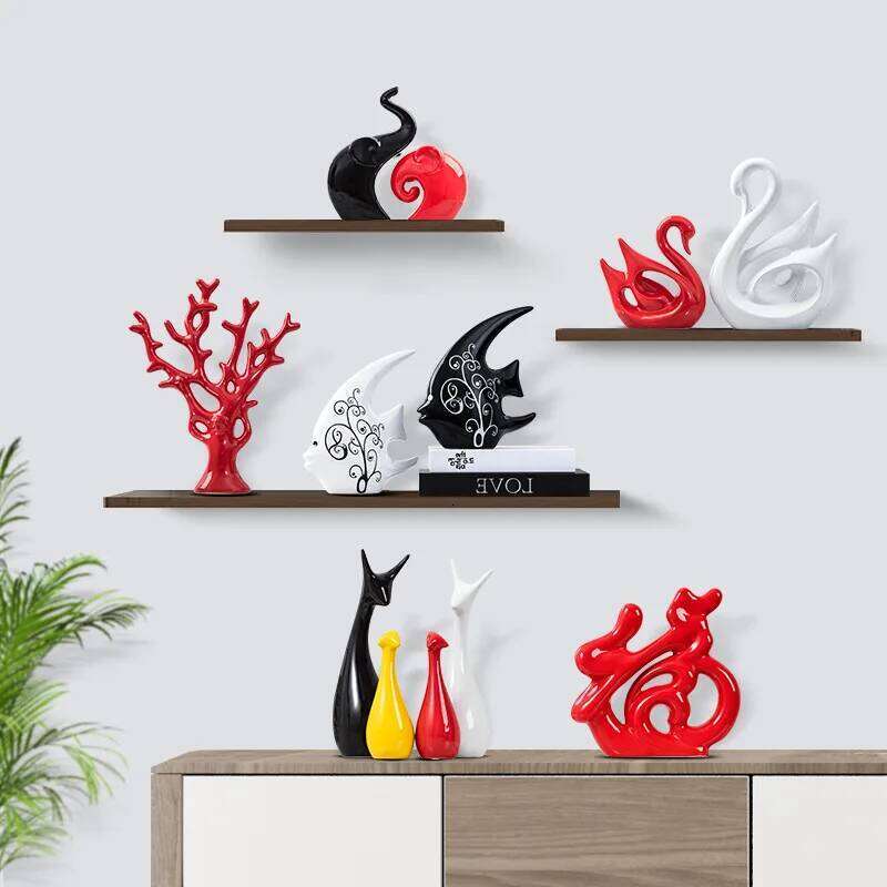 Ceramic Ornaments Wine Set New Chinese Style TV Cabinet Decorations Crafts Wedding Gifts Y260202