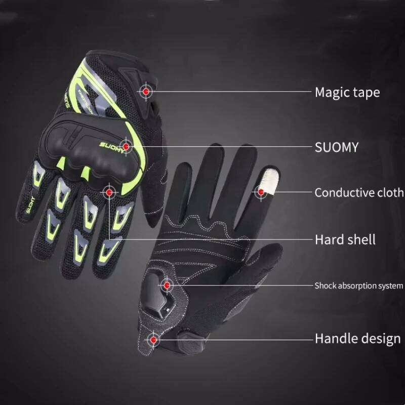 SUOMY SU-11 Motorcycle Gloves Breathable Full-Finger Racing Anti-Slip Stylish | XS-XXL Black/Green/Pink XJ260202