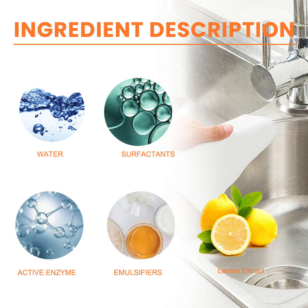 Jue-Fish Kitchen Grease Cleaner Household Range Hood Stove Sink Oil Stain Remover S260202