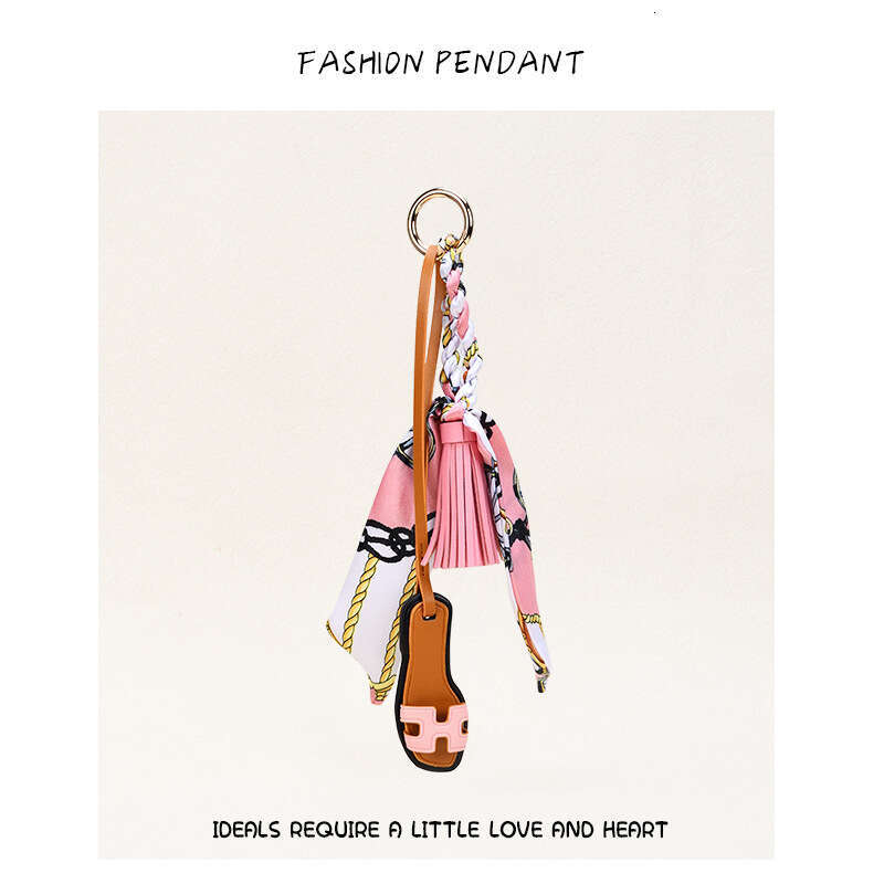 Silk scarf tassel keychain Small slippers pendant A gift suitable for birthday presents