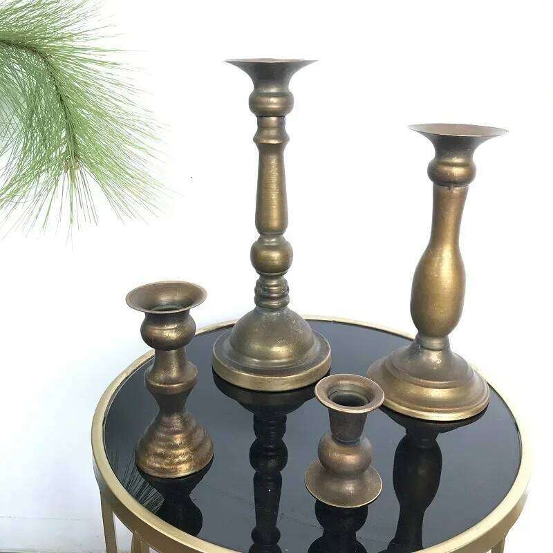 Single Headed Metal Candlestick Romantic Wedding Decorations Iron Art Candle Holders Living Room Candlelight Dinner Decoration Y260131