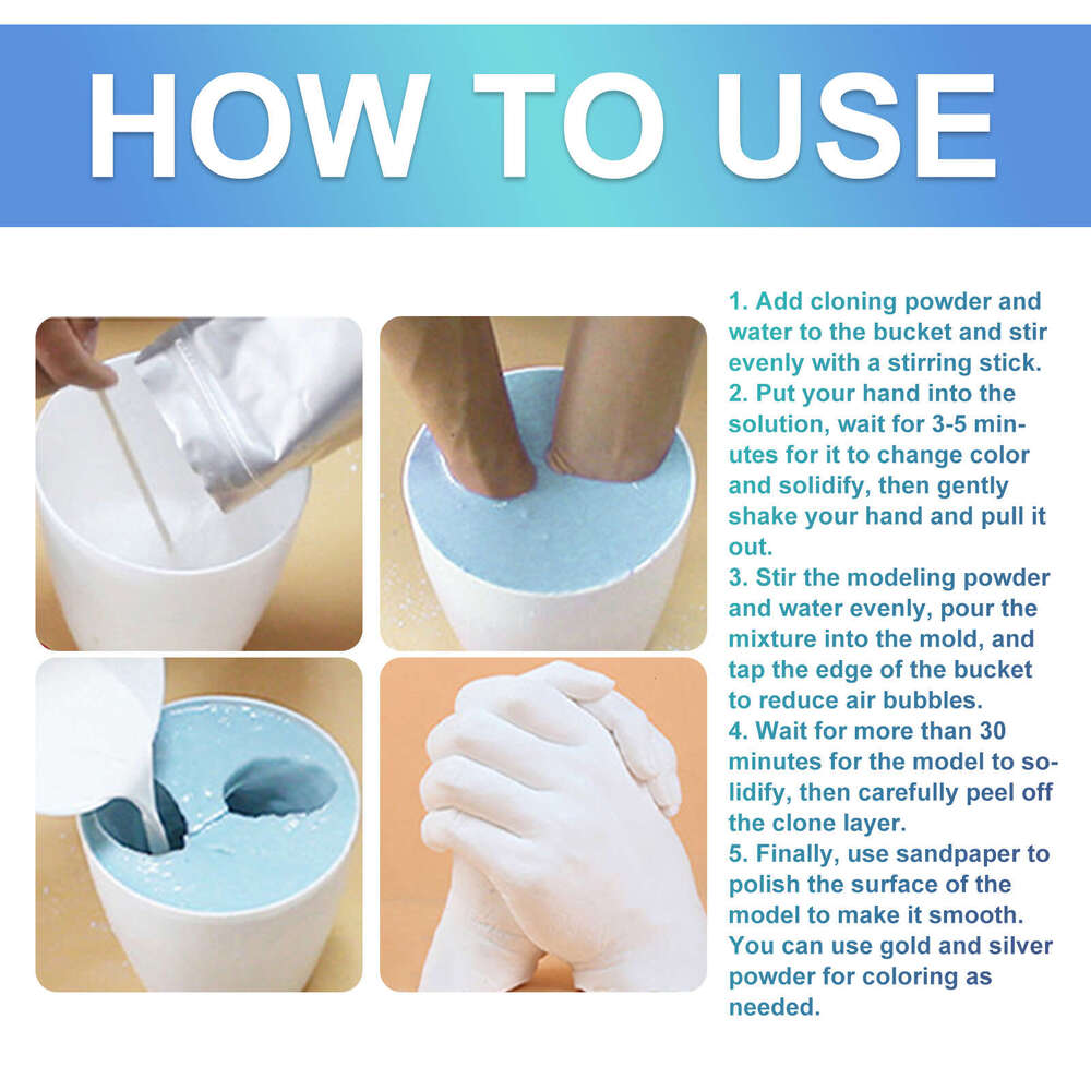 Dowmoo Commemorative Model Couple's Day Craft 3D Hand and Foot Plaster Gift S260202