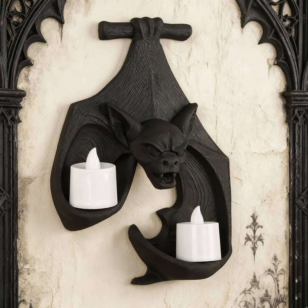 Cross-Border Bat-Shaped Wall-Mounted Double Candelabra For Dark Gothic-Style Wall Decoration Scenario Y260131