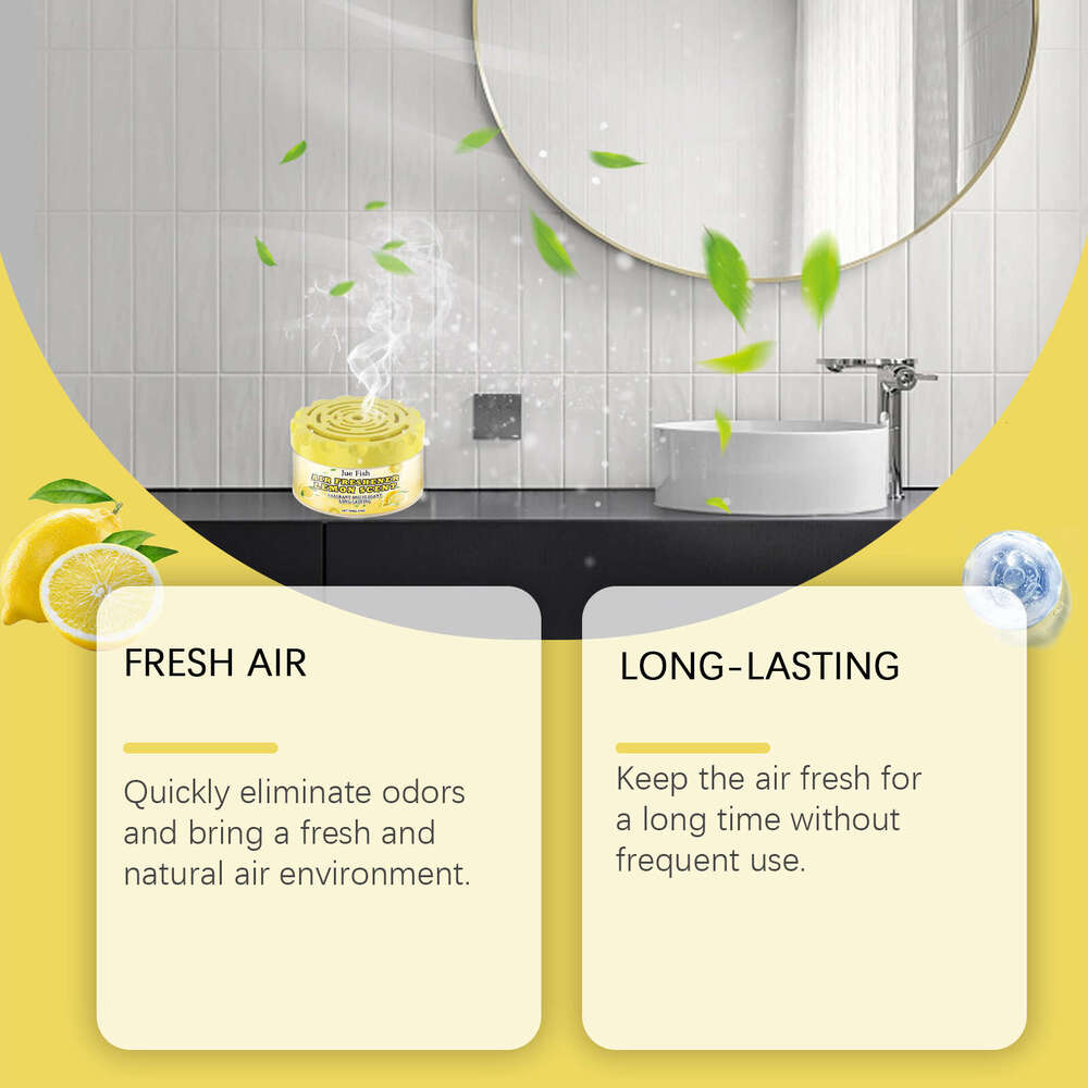 Fish Air Freshener Lemon Scent for Living Room Bedroom Bathroom Indoor Fresh Long-lasting Fragrance Deodorizer Odor Remover S260202