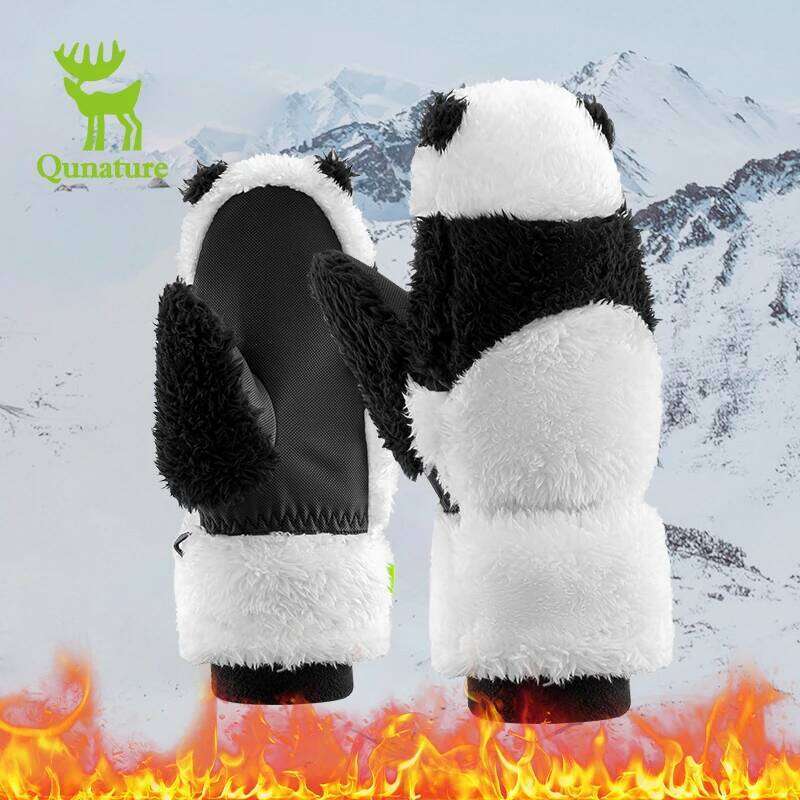 Qunature Parent-child panda Skiing Thermal Keep Warm Hiking Snowboarding Full Finger Gloves Winter Sports Accessories XJ260202
