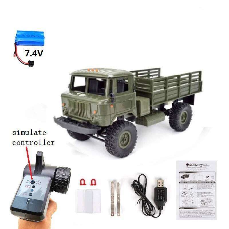 WPL B24 GAZ-66 Remote Control Military Truck Off-Road 4WD RC Car 4 Wheel Hobby Fun Buggy Drive Climb Vehicle Gift Toy for Adult Y260131