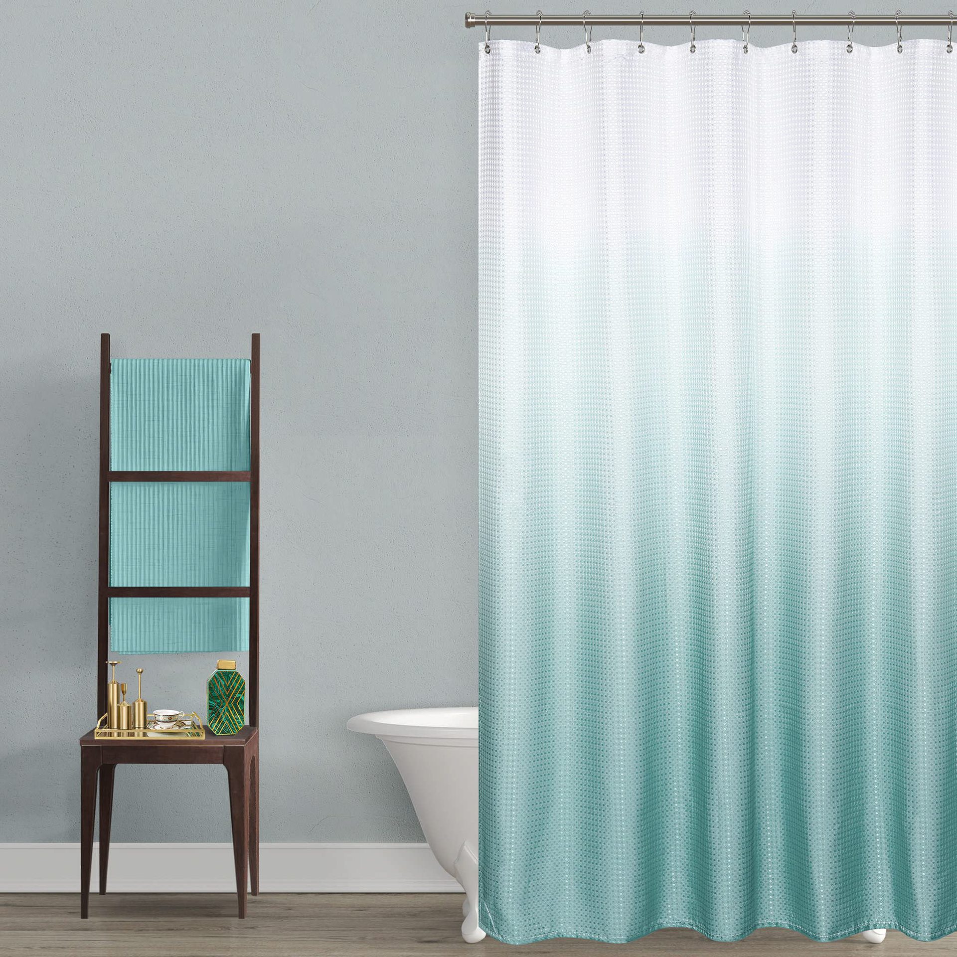 YL-38265 Textured Waterproof Gradient Shower Curtain, Bathroom Toilet Partition Curtain, Customizable