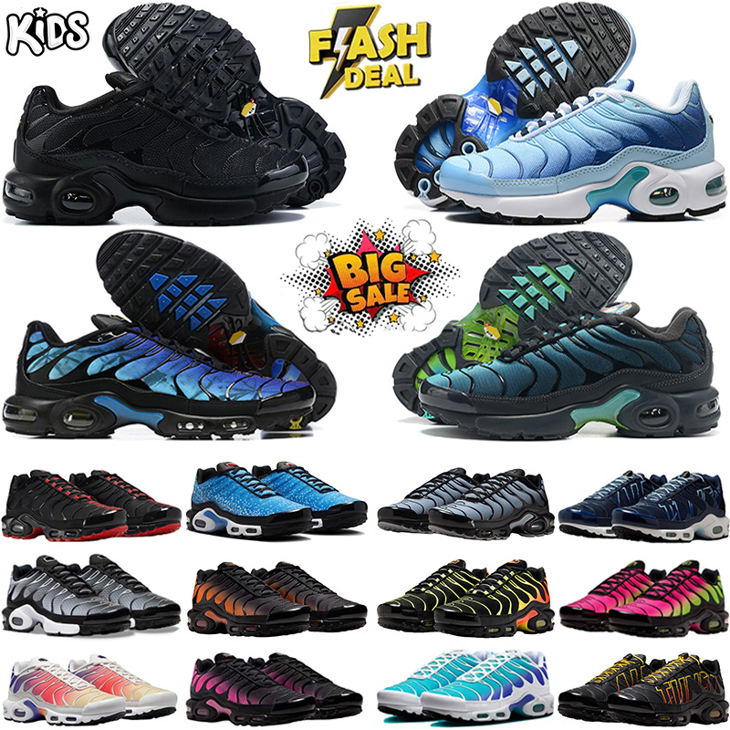 Designer kids Shoes Tn Plus 2.0 Toddler Athletic tn2 Children Sneaker Triple Black White Gold Red Laser Blue girls boys Outdoor trainer Sports EUR 28-35