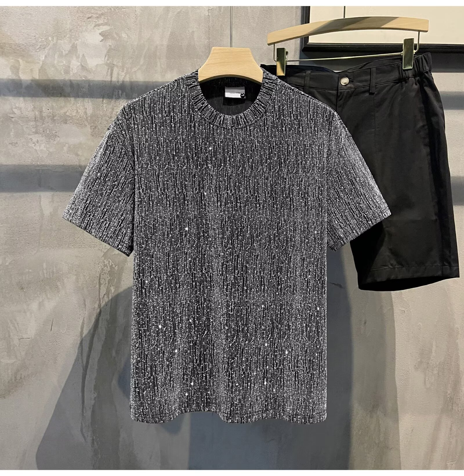 Men's Tees Polos Trendy Summer Loose Five-Point Sleeve New Style Fashion Simple Printed Top Unisex Home Casual Men's Clothing Free Shipping