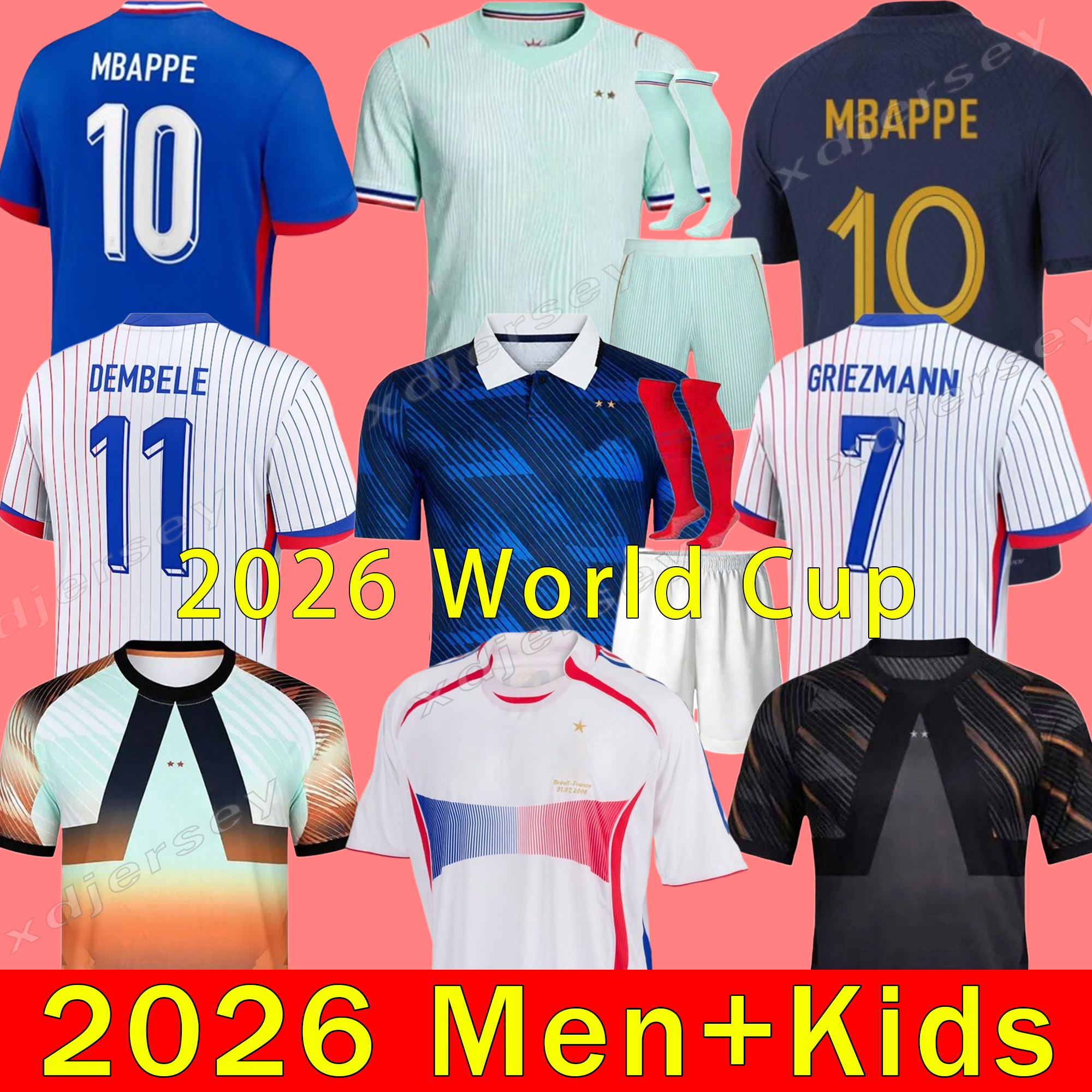 2026 Maillot De Foot FRENCH Full Sets Soccer Jerseys KANTE GIROUD MBAPPE GRIEZMANN Camavinga women Equipe Maillots Kids Football Shirt HOME AWAY FAN enfants France