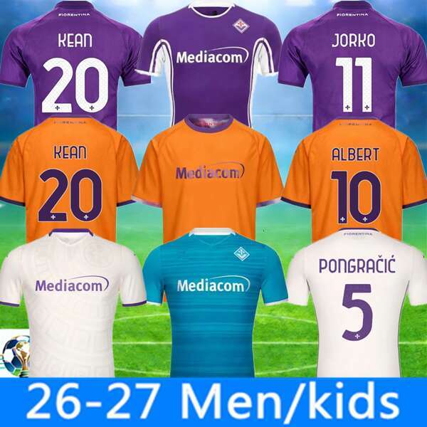 2025 2026 Fiorentinas Soccer ARTHUR BELTRAN 2025 2026 MANDRAGORA ALBERT KOUAME Florence Jerseys FIORENTINAS CASTROVILLI KEAN KAYODE COMUZZO Men Kids Kit Sets