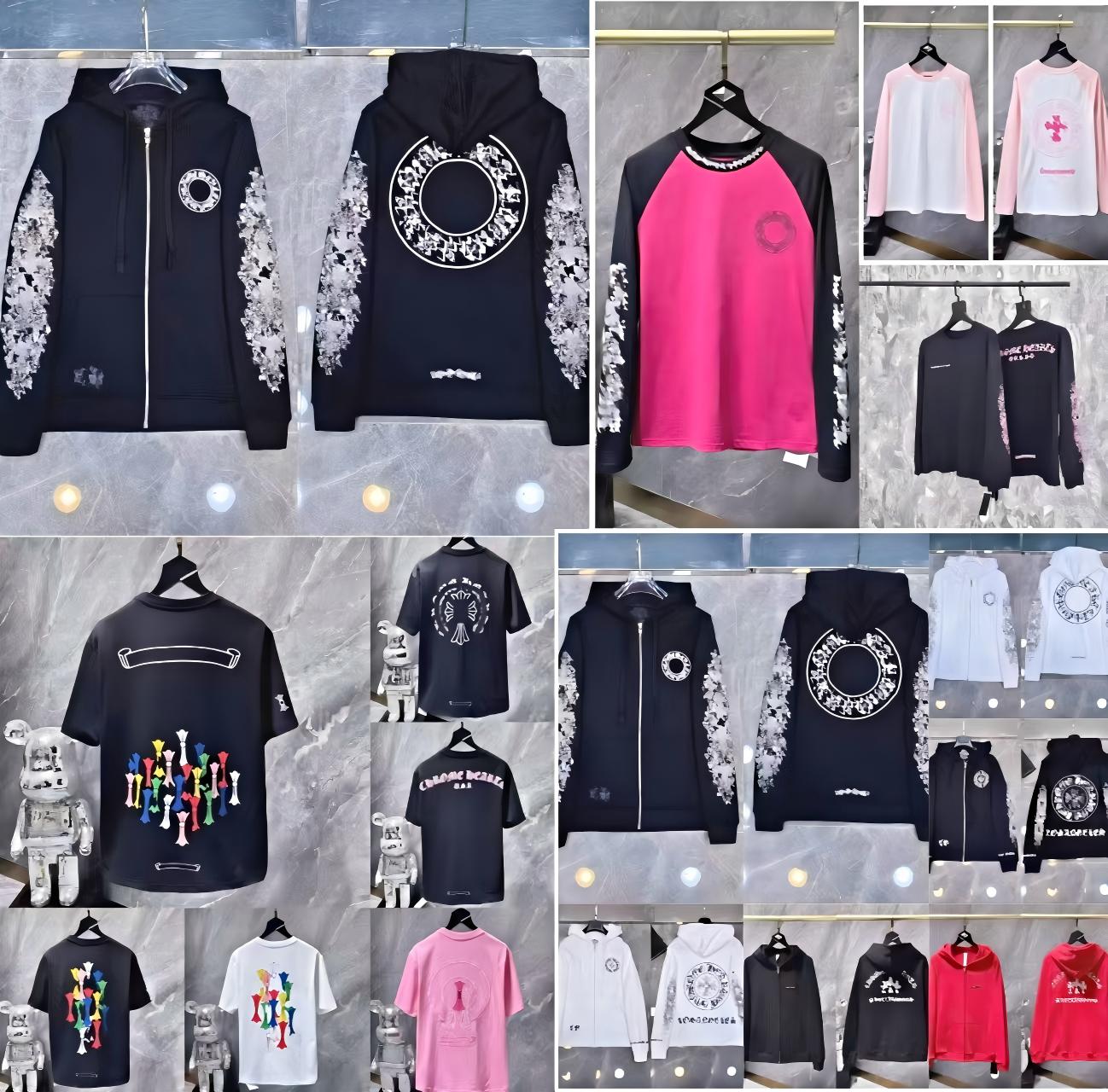 26ss new 5A chrome hoodie Designer t shirts high-quality men's and women's sweatshirts pullovers letter printed zippers long sleeves street fashion Sanskrit t shirts