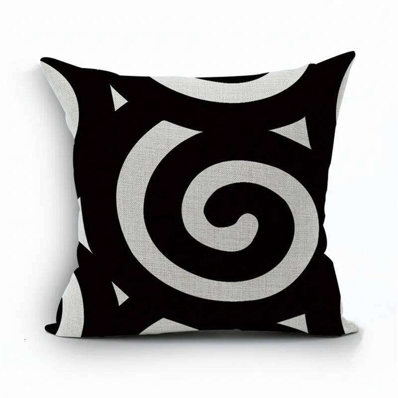 Modern Home Decorative Throw Pillow Case Simple And Elegant Black White Polyester Cushion Cover Capa De Almofadas For Sofa