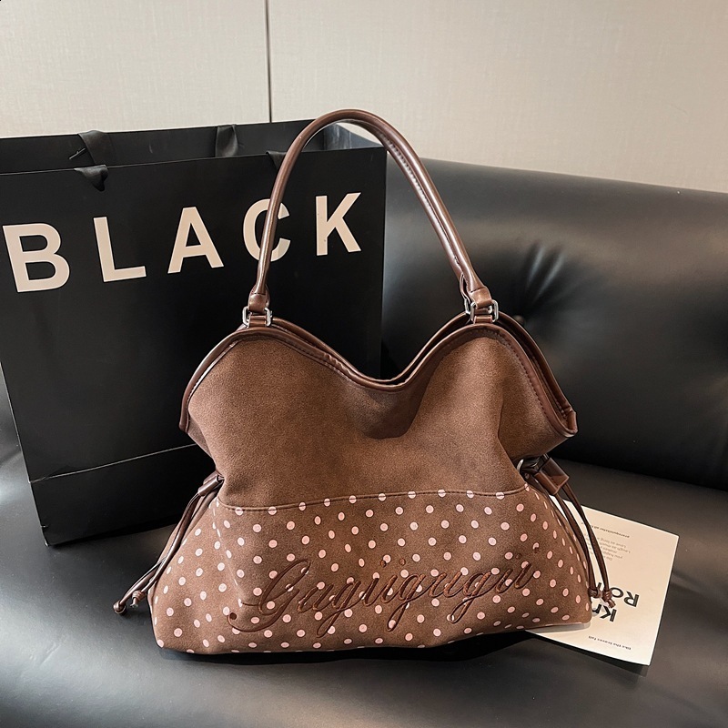 Polka Dot Patchwork Tote Bag Wing-shaped Small Handbag Fashion Womens Cool Underarm Shopping Bag Unique Purse 260104