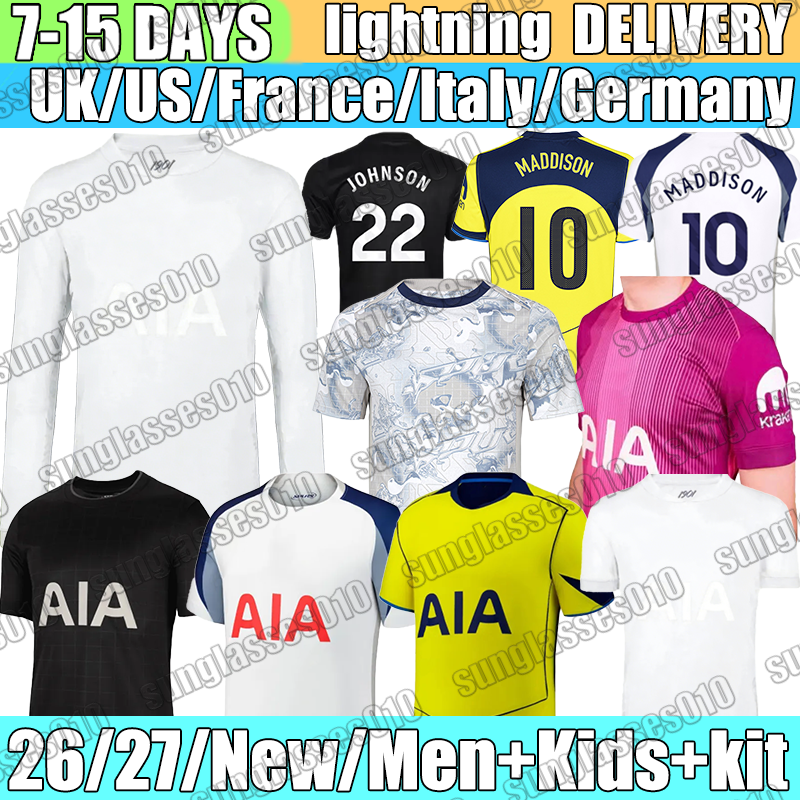 Tottenham Jersey MADDISON ROMERO JOHNSON BISSOUMA VAN DE VEN TEL Soccer jerseys KUDUS RICHARLISON XAVI KULUSEVSKI SOLANKE 2026 football shirt mens kit kids