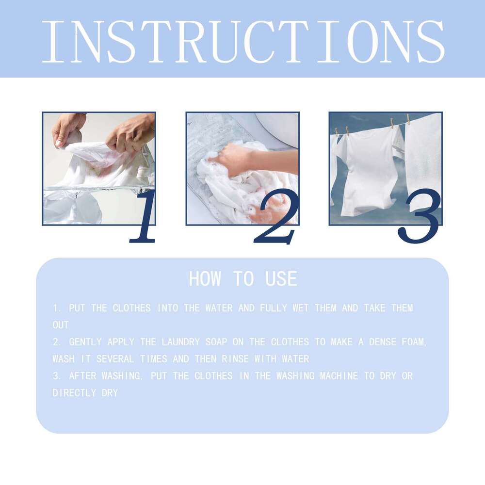 Jaysuing Laundry Box Clothing Oil Stain Mildew Spot Underwear Soap Hand Protection Deep Cleaning Easy Rinse Non-Irritating S260202