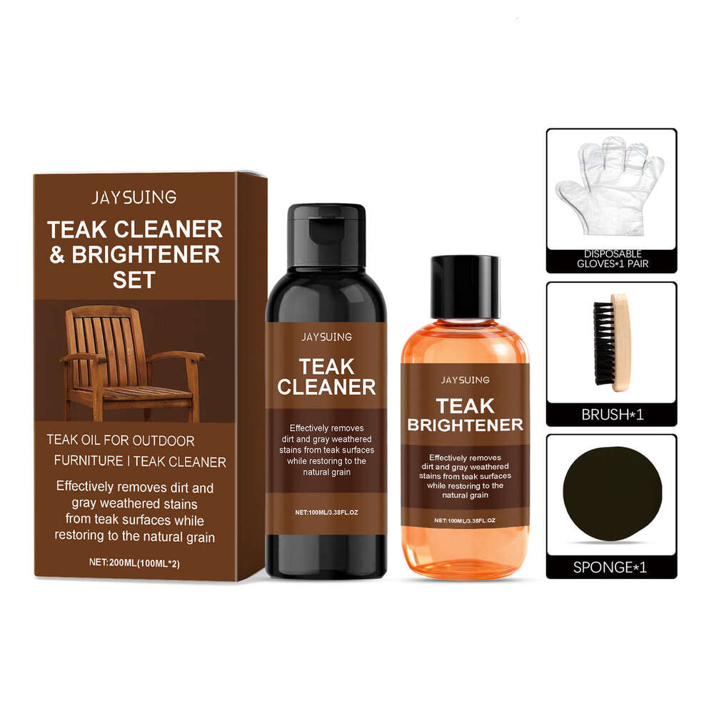 JAYSUING Teak Care Set Cleaning Stain Removal Glossy Wood Grain Daily Furniture Maintenance S260202