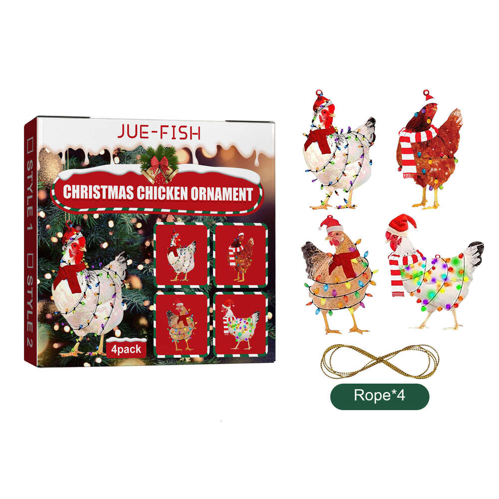 Jue-Fish Scarf Set Home Holiday Party Christmas Tree Atmosphere Decoration Chicken Pendant S260202