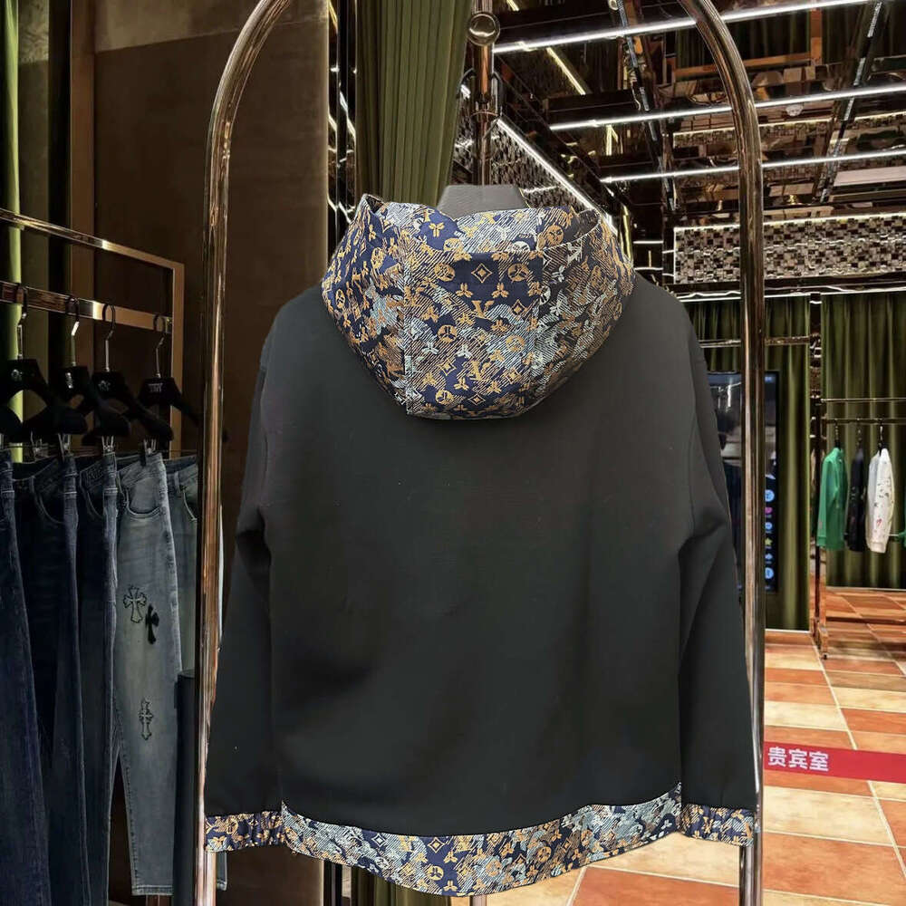 2025 Spring New Design Sense Light Luxury Men's Youth Fashion Trend Versatile Patchwork Hooded Casual Jacket