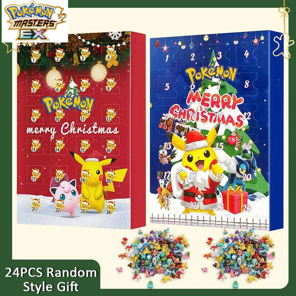 HOT Pokemoned Christmas Advent Calendar Box 24pcs Kawaii Pikachu Anime Figures Children Toys For Boys Girls Kid Xmas Gifts L260203