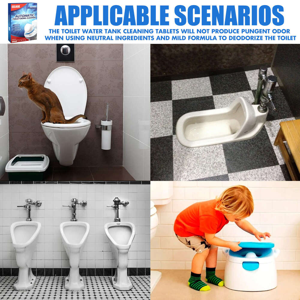 EELHOE Cleaning Effervescent Tablets Bathroom Toilet Bowl Descaling Decontamination Deodorization Multi-effect Freshening S260202