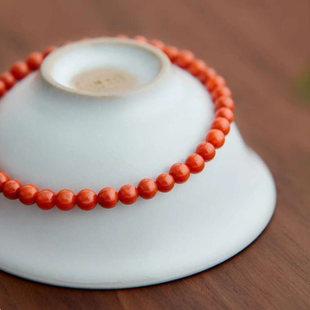 Natural Stone Red Agate Good Luck Single Circle Transfer Bead Unisex Zodiac Year Ultra-fine Gift for Girlfriend Bracelet