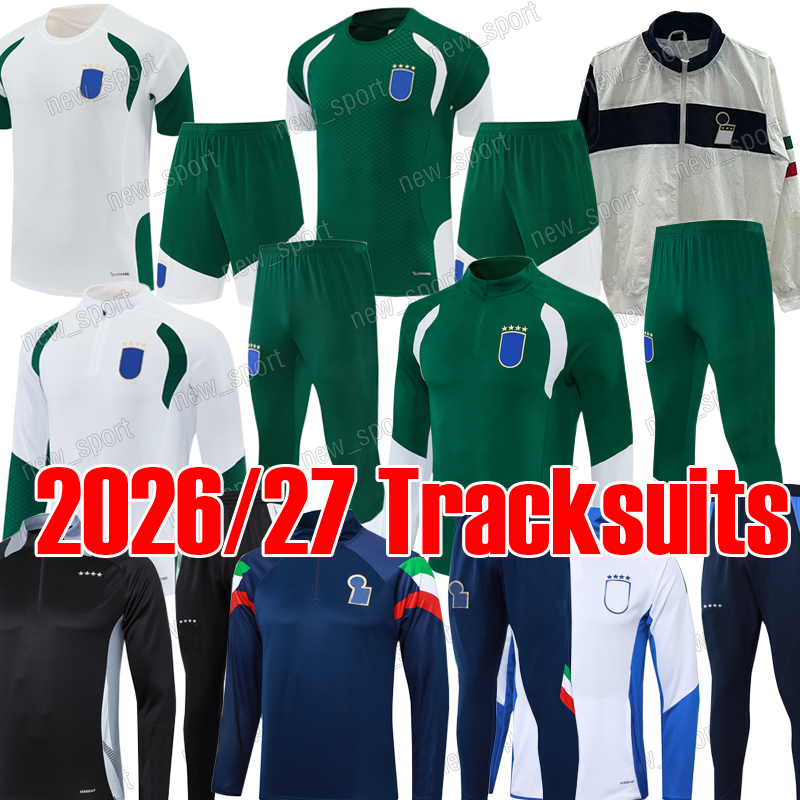 26/27 ITalys BONUCCI tracksuit survetement Hoodies long half zip jacket JORGINHO INSIGNE Training suit 2026 2027 Italia Men Kids set sportswear football tracksuits