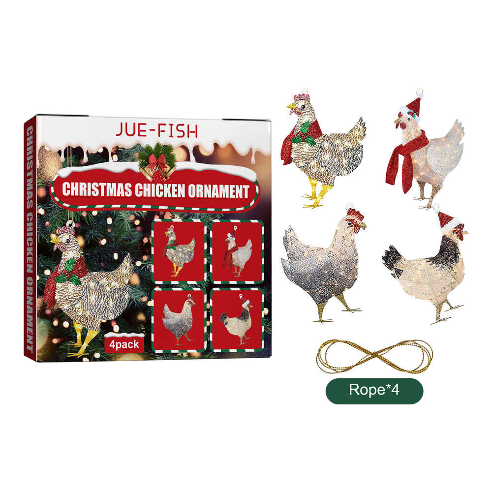 Jue-Fish Scarf Set Home Holiday Party Christmas Tree Atmosphere Decoration Chicken Pendant S260202