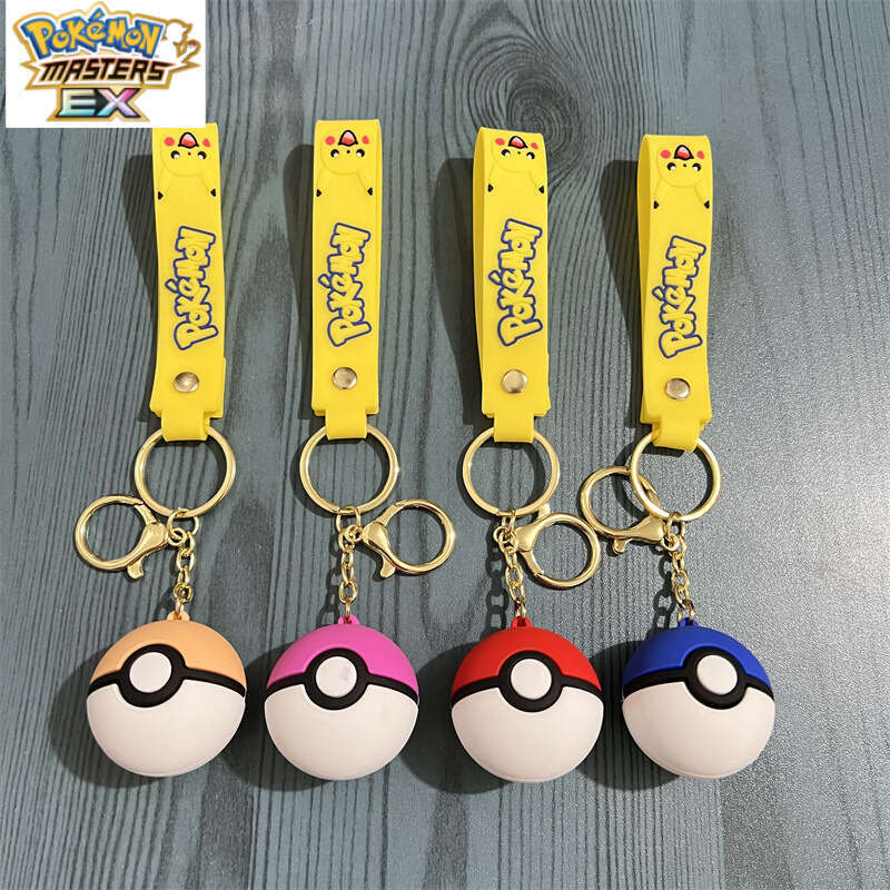 Creative Cartoon Cute Pokmon Solid Pet Elf Ball Keychain Men and Women Accessories L260203