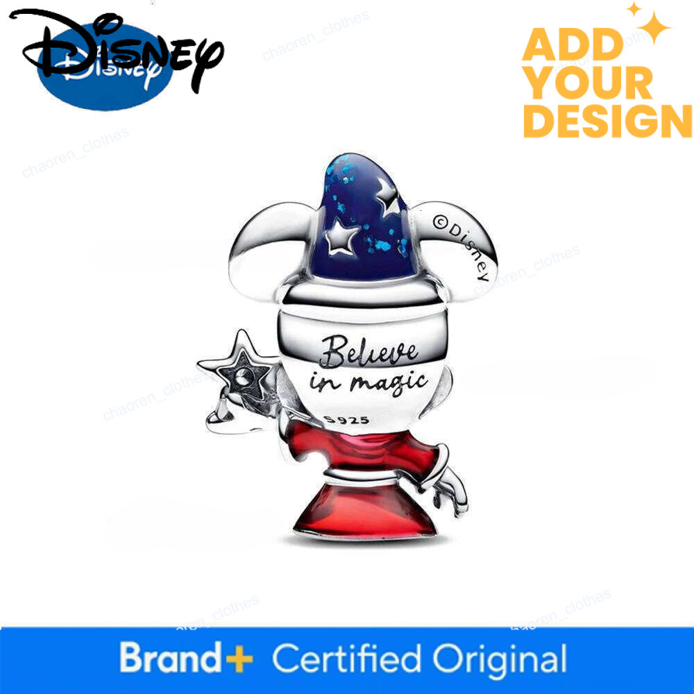 Disney New 925 Silver Miniso Mickey Mouse Coffee Mug Hair Band Pendants Charms Beads Fit Original Bracelet DIY Jewelry For Women H260108
