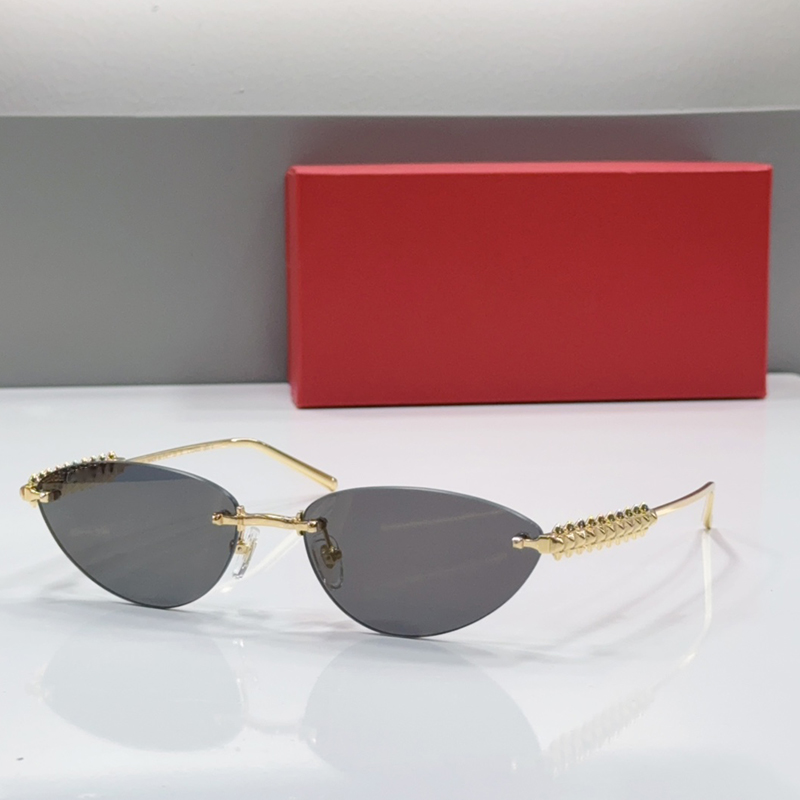 Designer Sunglasses for Women brown lens gold rimless Glasses Y2K trendy street shooting daily outfit Shades luxury brand prescription glasses Clash de CT 0543