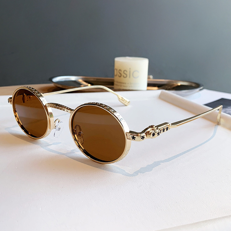 Designer Sunglasses Retro Classic Round Sunglasses For Men Women Metal Frame Vintage Luxury Fashion Unisex Shade With UV400 Protection