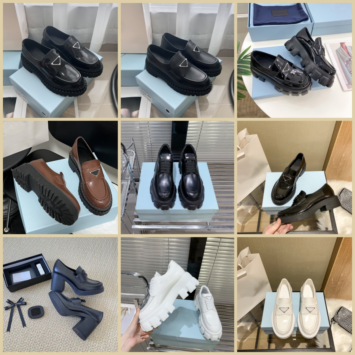 Luxury Designer shoes 2026 women shoes Triangle thick sole height increasing shoes new model loafers genuine leather British style small leather shoes single shoe