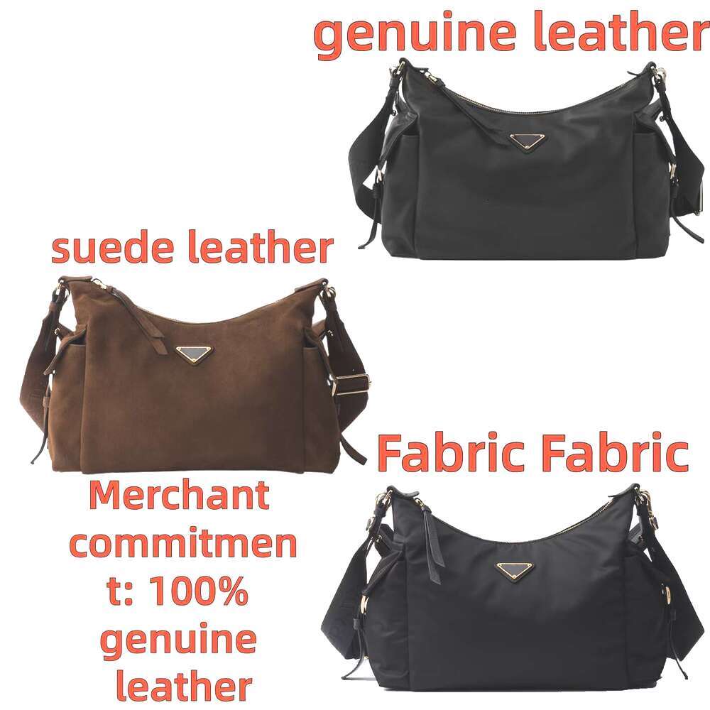 10A Explore Large Nylon And Leather Bag Explore Luxury Designer Golden Hardware Zipper Closure Shoulder Bag Detachable Strap Crossbody Bag Pocket Handbag