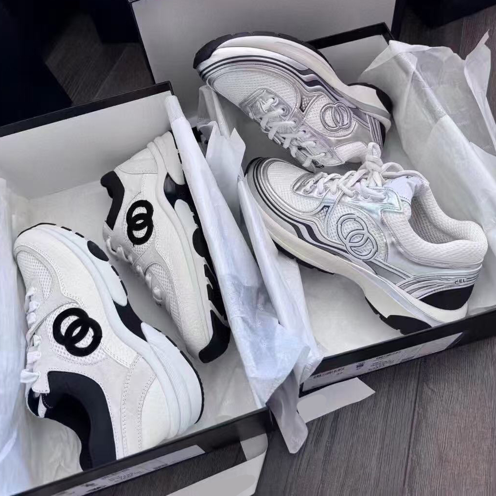 Designer sports shoes luxury shoes classic calf leather dad shoes nylon printed embroidery Women fashion platform lace up running shoes