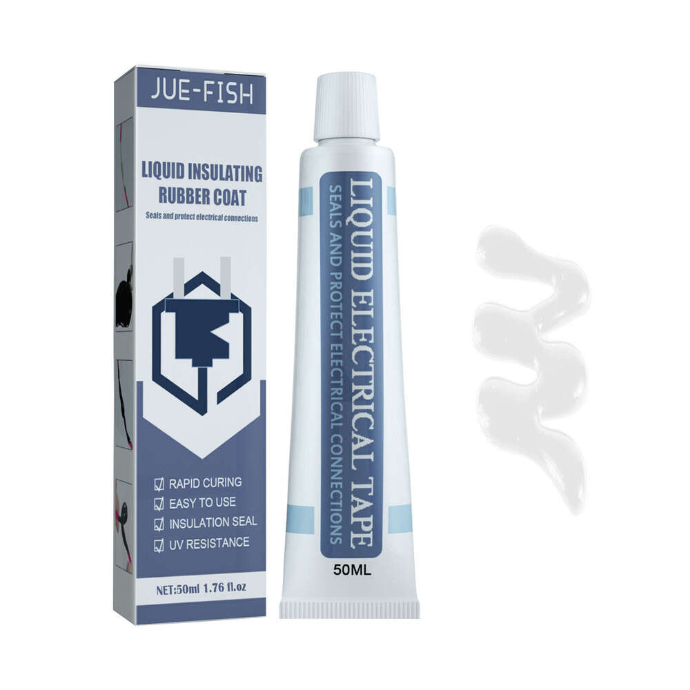 Jue-Fish Liquid Insulation Tape White 50ml Lithium Battery Sealant Waterproof Adhesive Flame Retardant High Temperature Resistant Circuit Board S26020