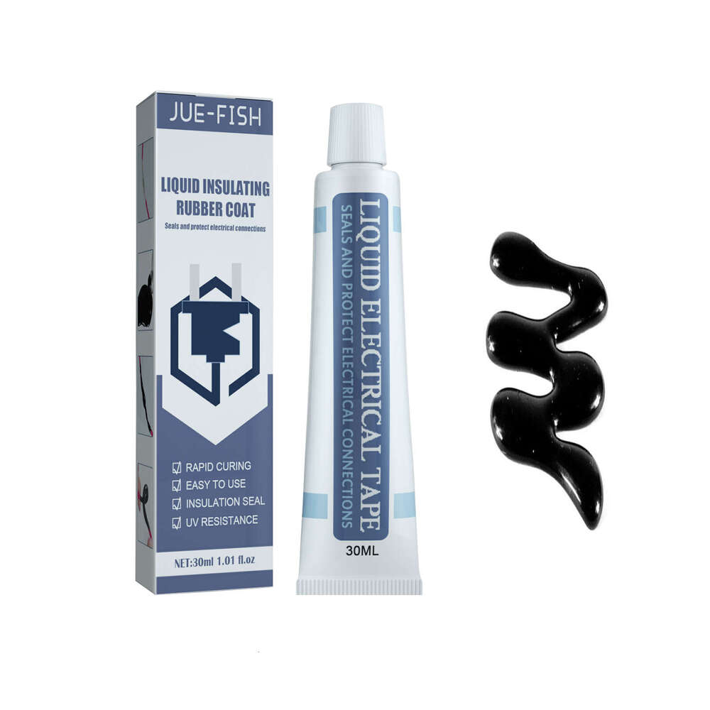 Jue-Fish Liquid Insulation Tape Black 30ml Lithium Battery Sealant Circuit Board Waterproof Adhesive Flame Retardant High Temperature Resistant S26020